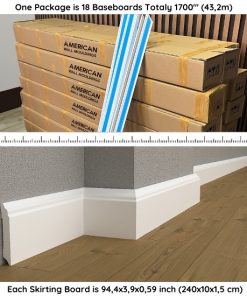 10cm White Base Moulding Skirting Board DSK-10015