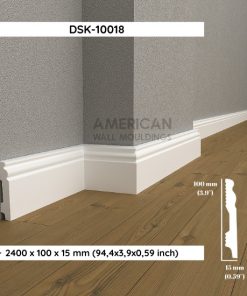 10cm White Waterproof Baseboard Molding DSK-10018