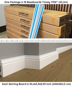 10cm White Waterproof Baseboard Molding DSK-10018