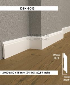 8cm White Skirting Board Base Moulding DSK-8015