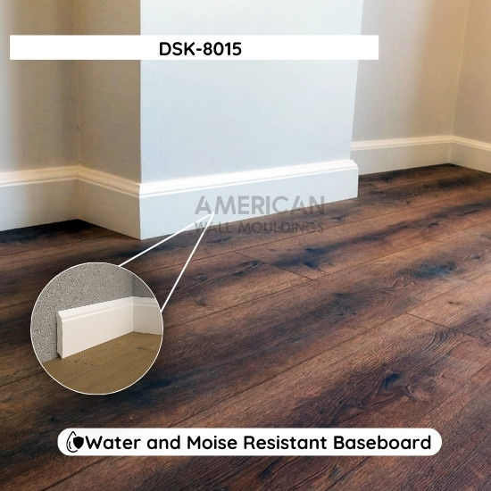 8cm White Skirting Board Base Moulding DSK-8015