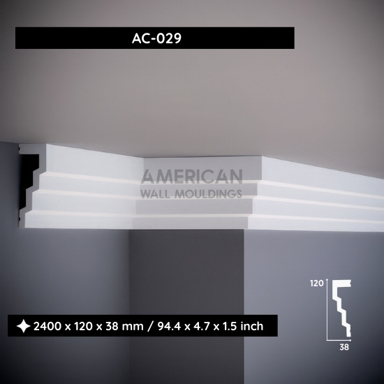 Decorative Crown Molding Modern Cornice Trim for Interiors AC-029
