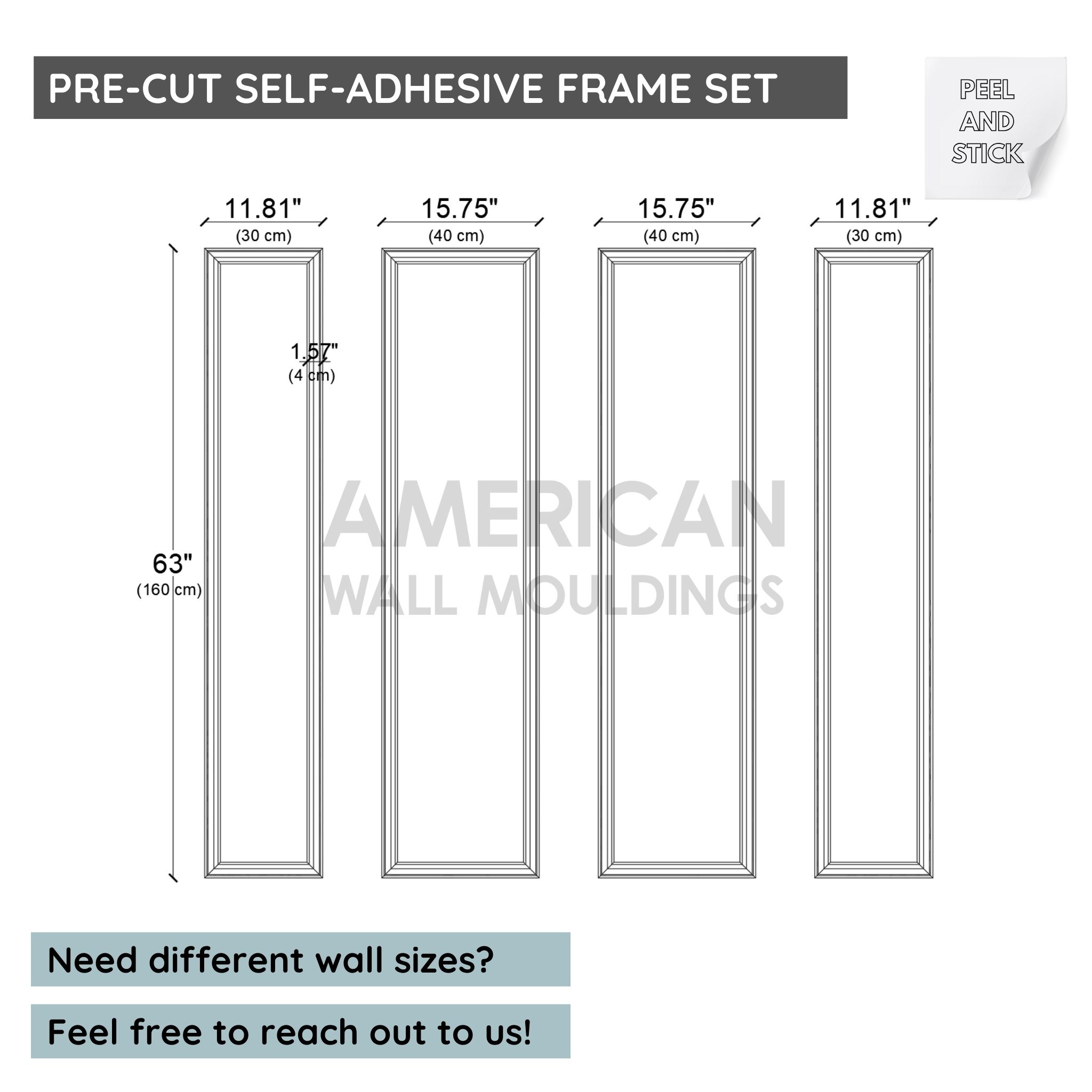Decorative Wall Moulding Kit Customizable Panels for Walls CST-037