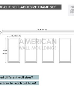 Easy-to-Install Wainscoting Kit Peel Stick Half Wall Frame Set CST-015