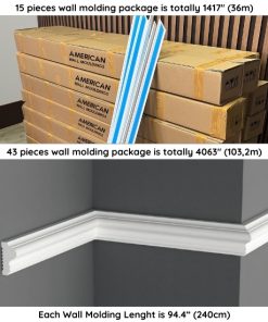 Elegant White Wall Molding 1.5