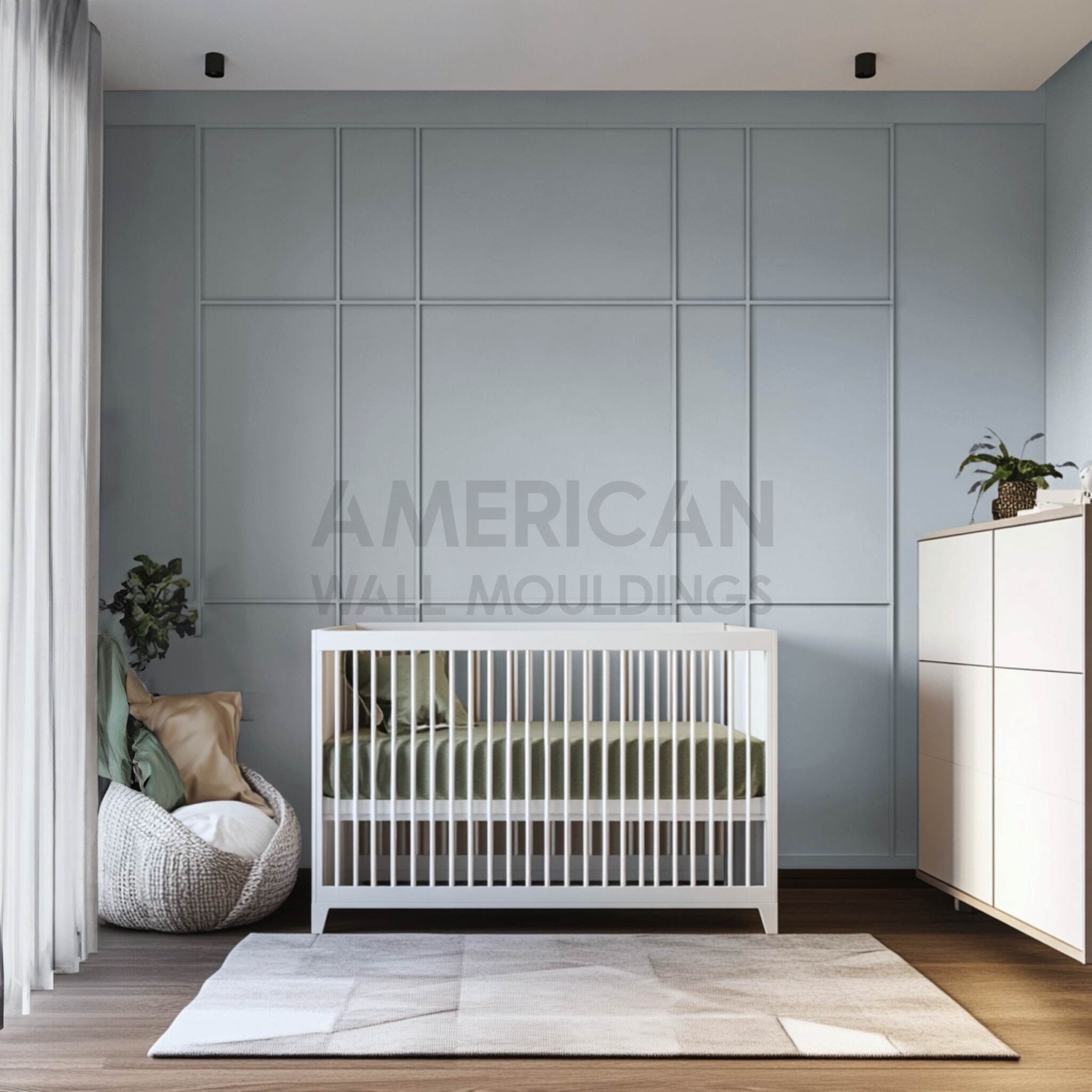 Nursery Wall Trim - Elegant Paintable Molding for Baby Rooms