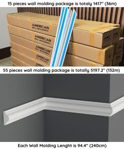 Paintable Wall Molding 1.5 Perfect for DIY Home Upgrades ABC-4016Paintable Wall Molding 1.5 Perfect for DIY Home Upgrades ABC-4016