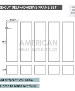 Ready-to-Use Wall Trim Set Paintable Wainscoting Panels CST-003