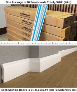 Water-Resistant Polymer Baseboard Molding DSK-11515