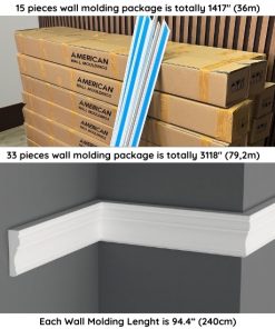White Wall Molding 2.3 Paintable and Sturdy Trim AB-6050
